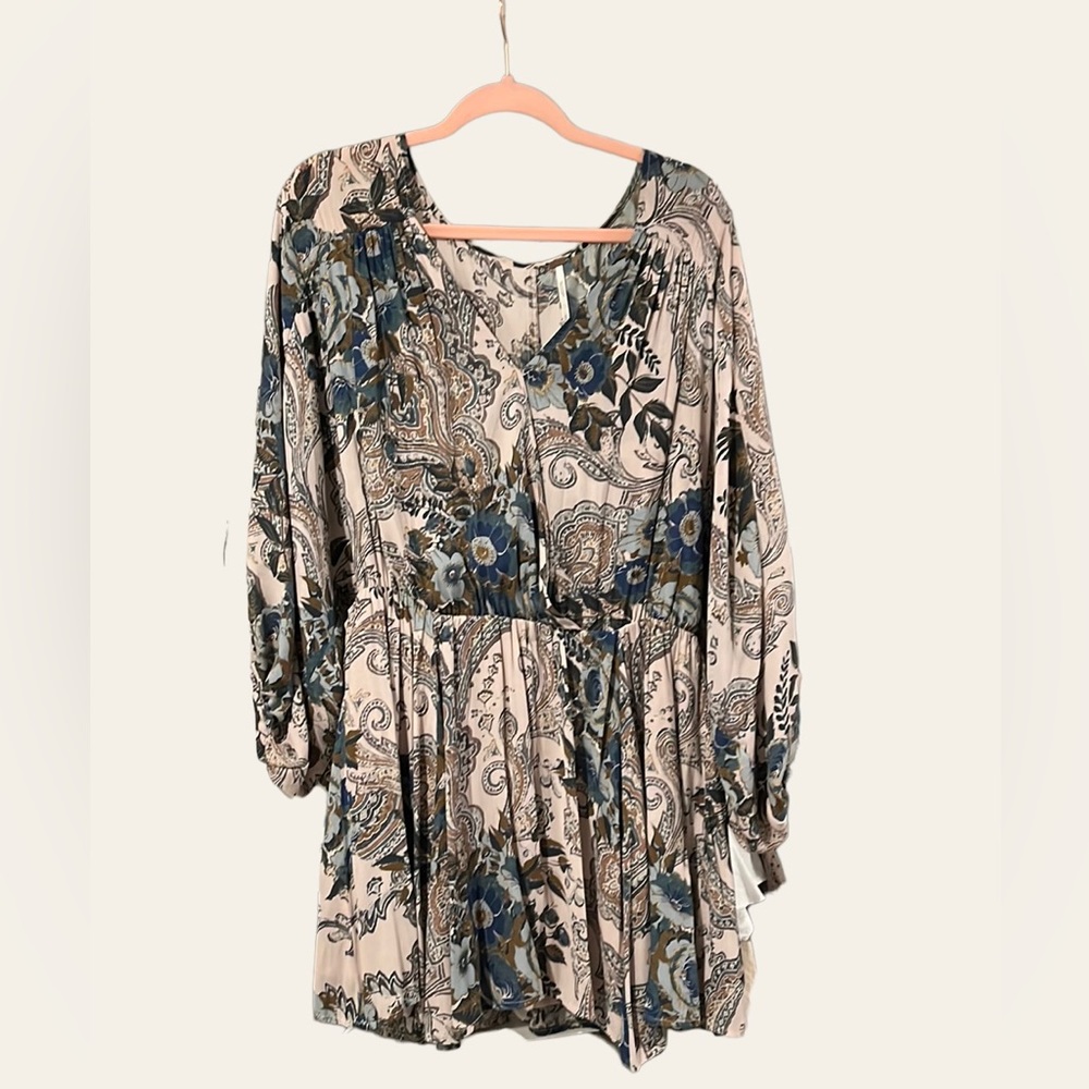 Free people 3/4 sleeve float boho dress